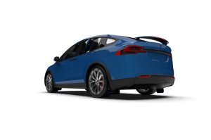 Tesla Model X Mud Flap - Front + Rear - Rally Armor - UR Premium Urethane - Black w/Blue Logo - `22-`26 Tesla Model X Mud Flap - Front + Rear - Rally Armor - UR Premium Urethane - Black w/Blue Logo - `22-`26